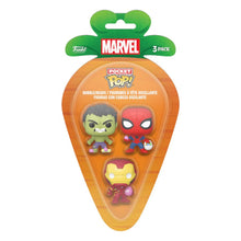 Load image into Gallery viewer, Marvel Comics - Spider-Man, Iron Man &amp; Hulk Carrot Pocket Pop! 3-Pack
