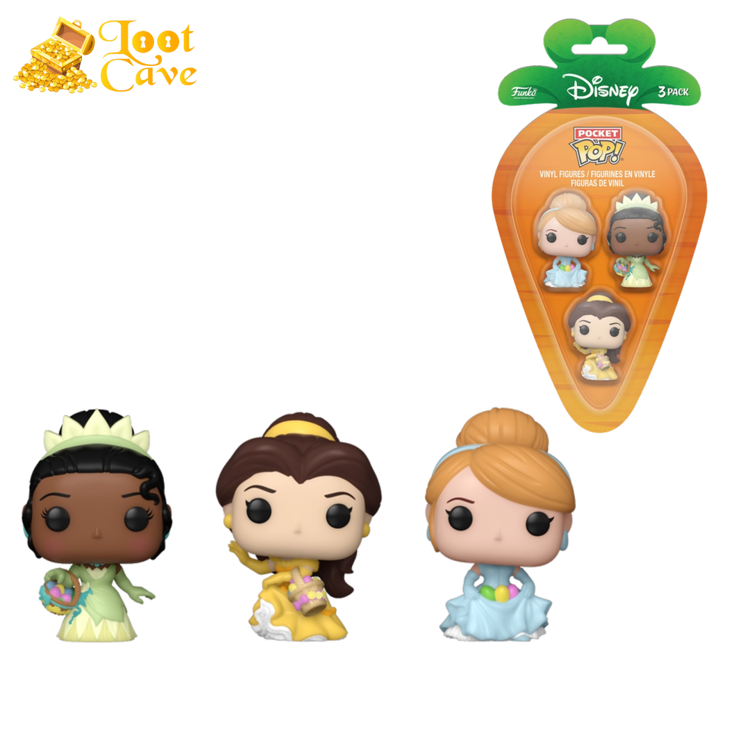 Disney - Cinderella/Belle/Tiana Carrot Pocket Pop! 3Pk