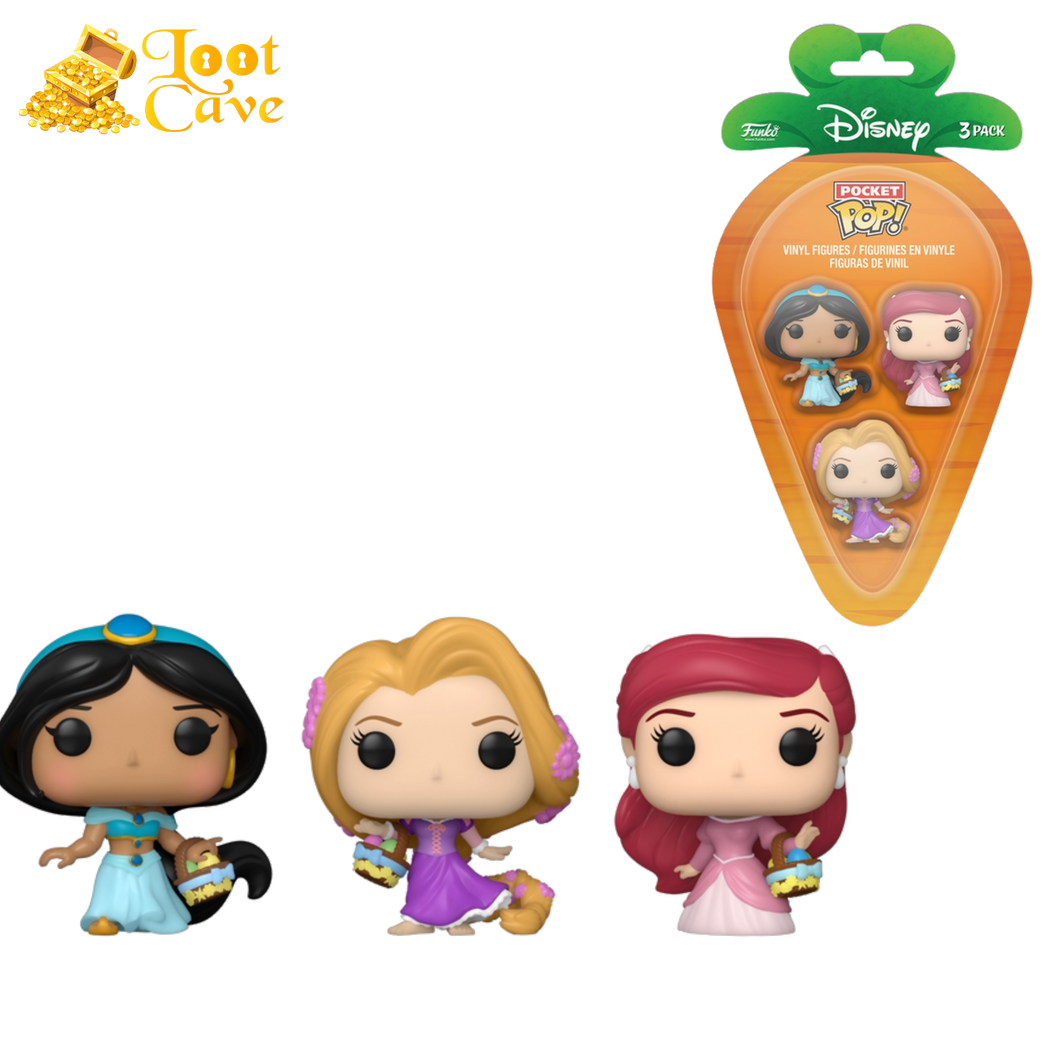Disney - Rapunzel/Ariel/Jasmine Carrot Pocket Pop! 3PK