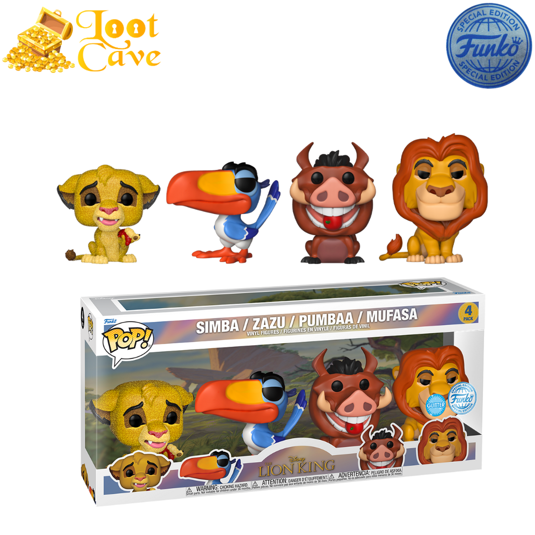 Lion King (1994) - Glitter Simba 4 Pop Viynl Pack