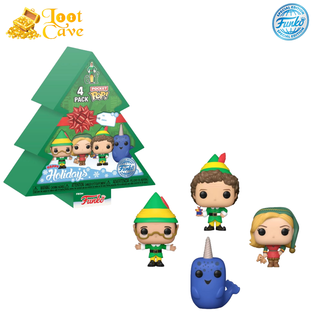 Elf - Tree Holiday US Exclusive Pocket Pop! 4-Pack Box Set [RS]
