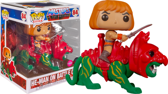 Masters of the Universe - He-Man on Battle Cat Flocked US Exclusive Pop! Vinyl Ride [RS]