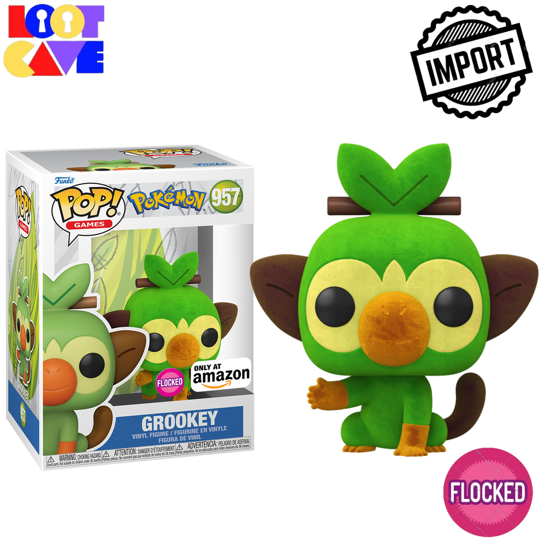 Pokemon: Grookey Flocked Amazon Excluisve Pop Vinyl (IMPORT)
