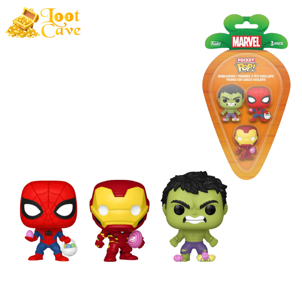 Marvel Comics - Spider-Man, Iron Man & Hulk Carrot Pocket Pop! 3-Pack