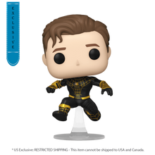 Load image into Gallery viewer, Spider-Man 3: No Way Home (2021) - Spider-Man (Unmasked Black Suit) US Exclusive Pop! Vinyl (Glow Chase Case) [RS]
