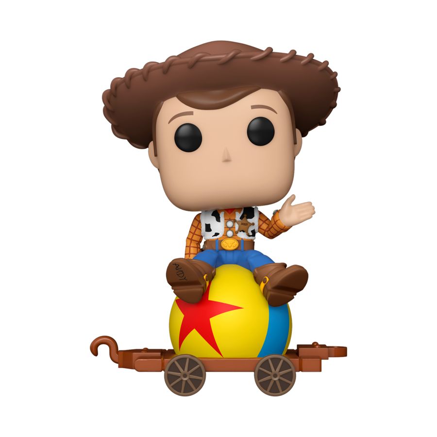 Disney: D100 - Toy Story (1995) Woody on Luxo Ball US Exclusive Pop! Vinyl Train Carriage [RS]