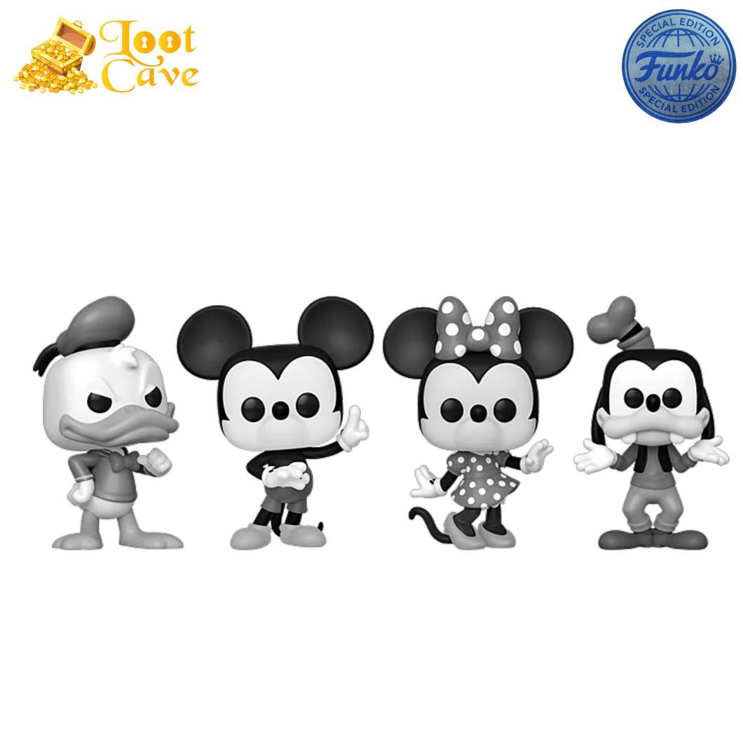 Disney - Mickey and Friends (Black & White) Pop! Vinyl Figure 4-Pack