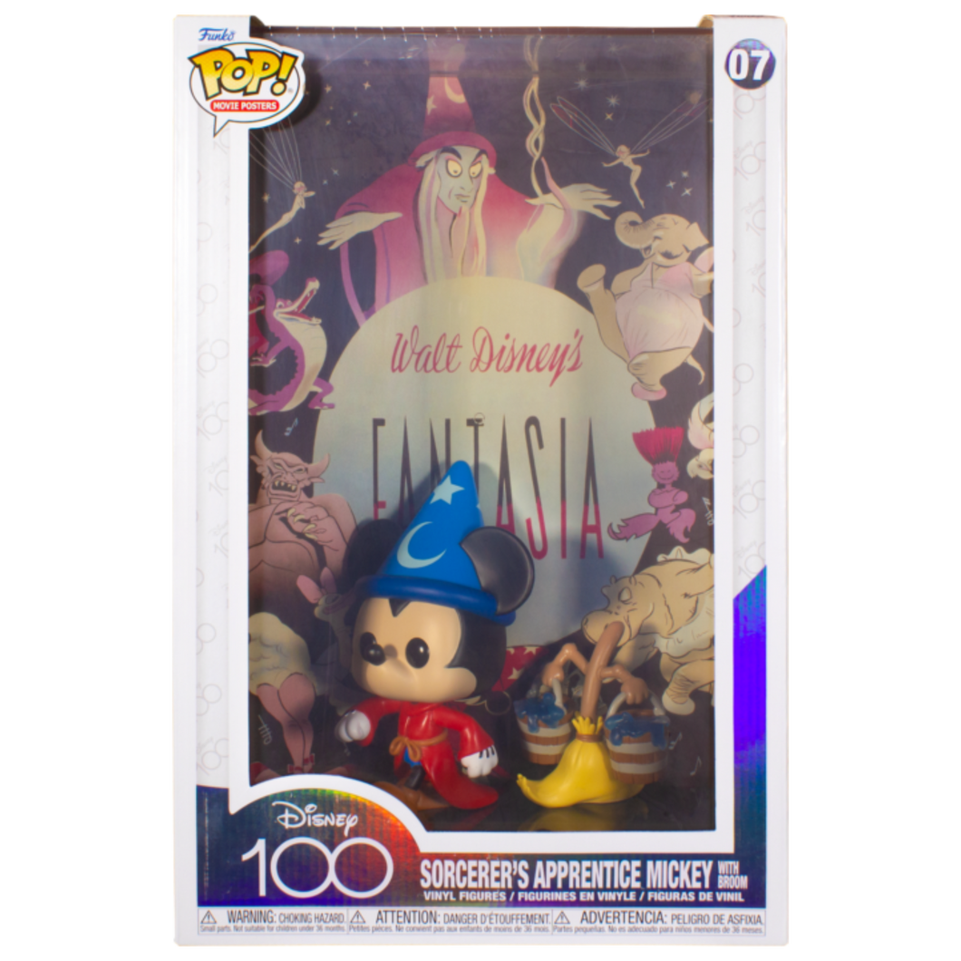 Disney: D100 - Fantasia (1940) Sorcerer’s Apprentice Mickey (with Broom) Pop! Vinyl Movie Poster