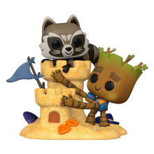 Load image into Gallery viewer, Marvel: Guardians of the Galaxy - Rocket &amp; Groot (Beach Day) US Exclusive Pop! Vinyl Moment [RS]
