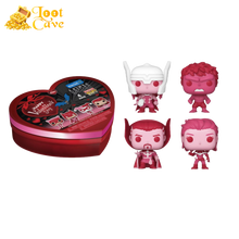 Load image into Gallery viewer, Marvel Comics: Valentines 2024 - Pink US Exclusive Pocket Pop! 4-Pack Heart Box [RS]
