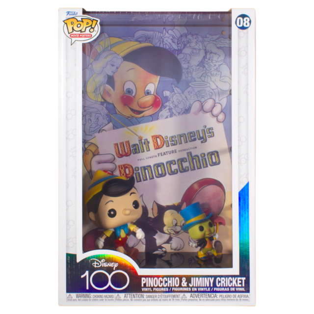Disney: D100 - Pinocchio (1940) Pinocchio & Jiminy Cricket Pop! Vinyl Movie Poster